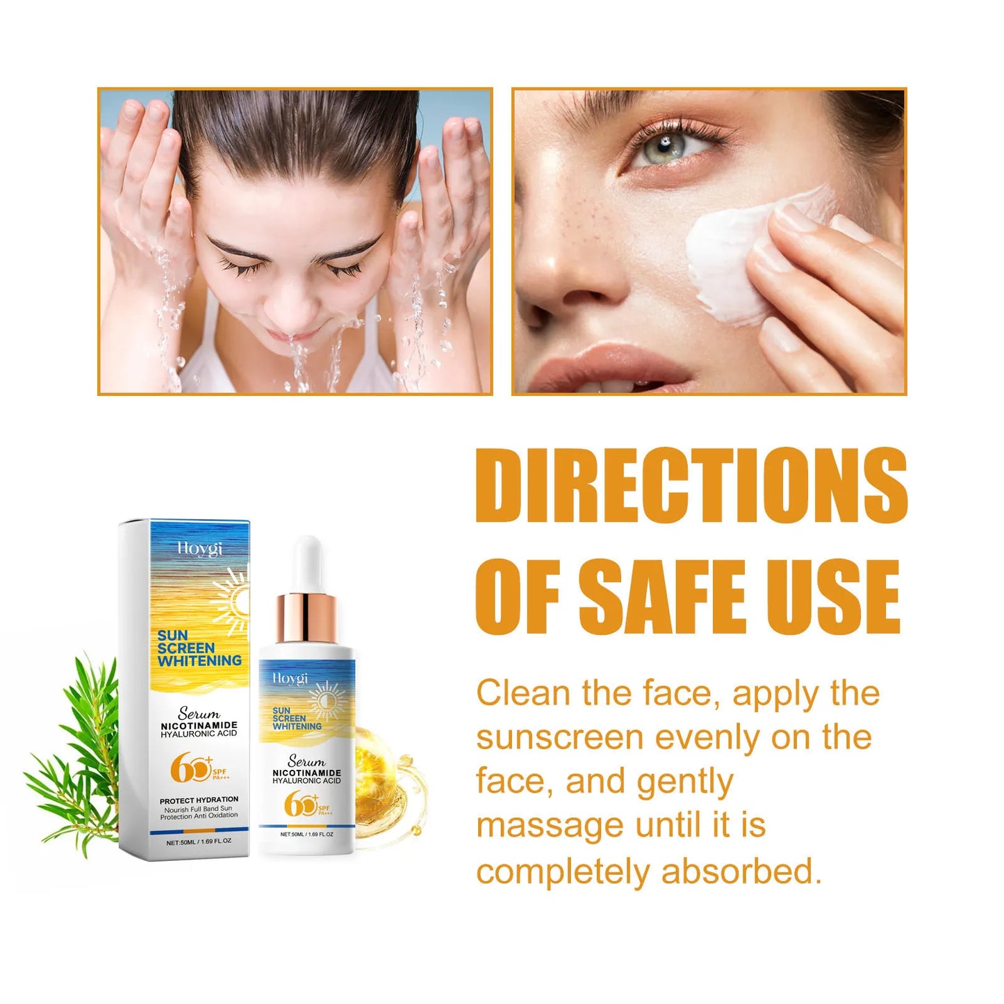 SPF60 Sunscreen Serum – UV Protection, Repair & Long-Lasting Wear