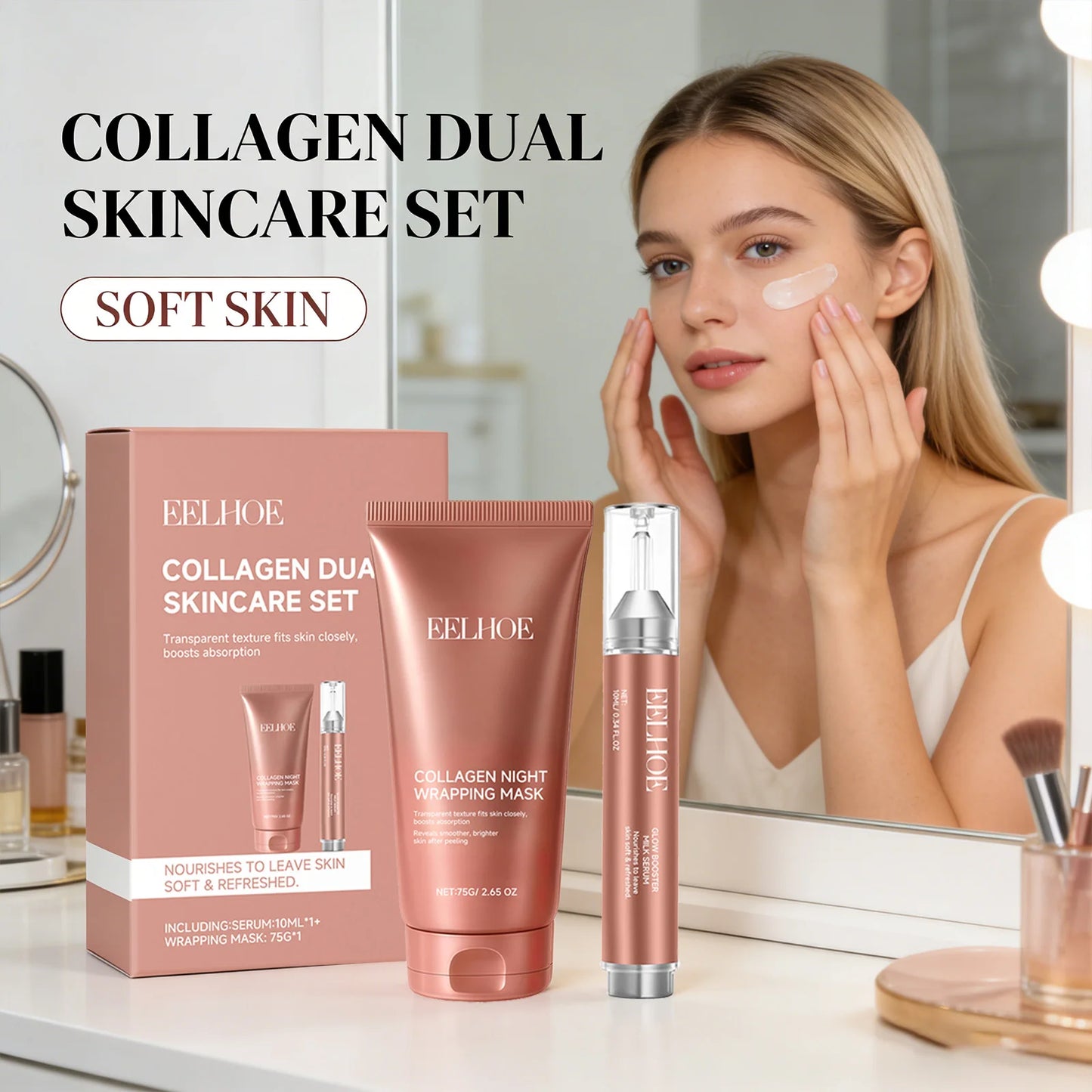 Collagen Wrapping Face Mask Set – Hydration, Elasticity & Brightening Night Care