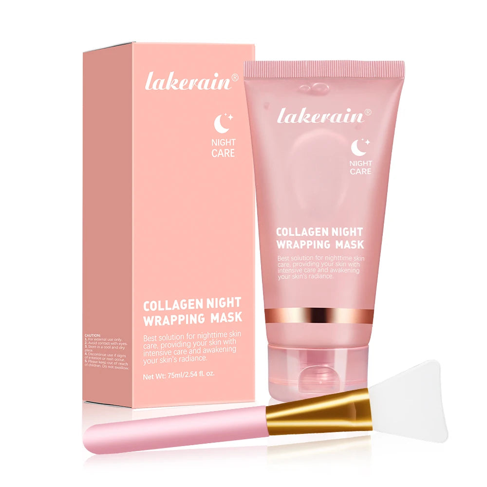 Collagen Face Mask Set – Brush Applicator, Hydrating & Brightening Skin Care