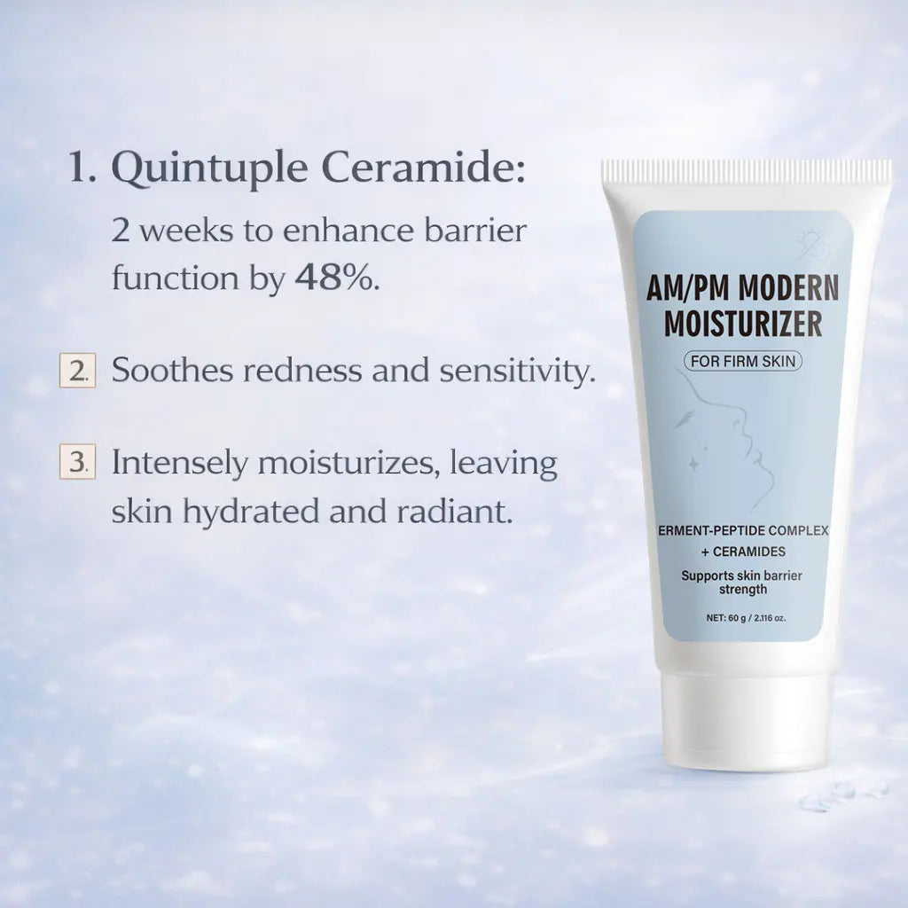 AM/PM Moisturizer Cream – Hydrating Peptides & Ceramides (60g)