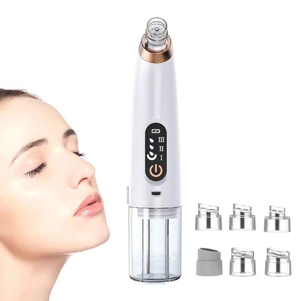 USB Rechargeable Bubble Facial Cleansing Machine Home Use Blackhead Remover Vacuum Pore Cleaner Head for Skin