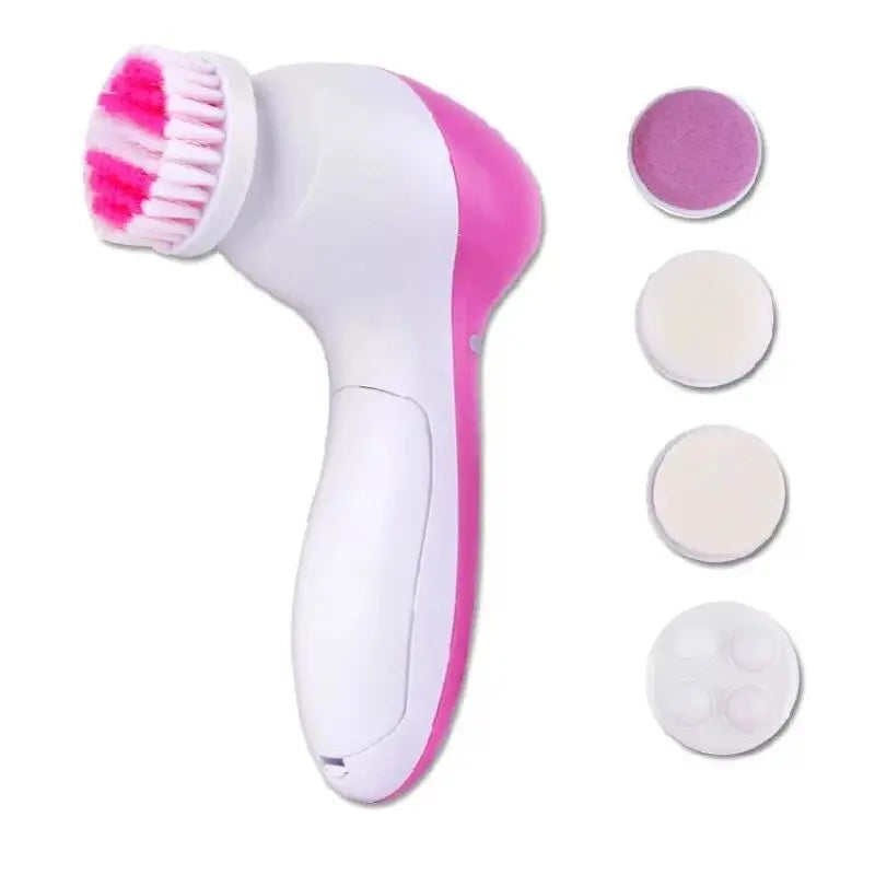 5-in-1 Electric Facial Cleansing Brush – Deep Clean, Massage & Blackhead Care