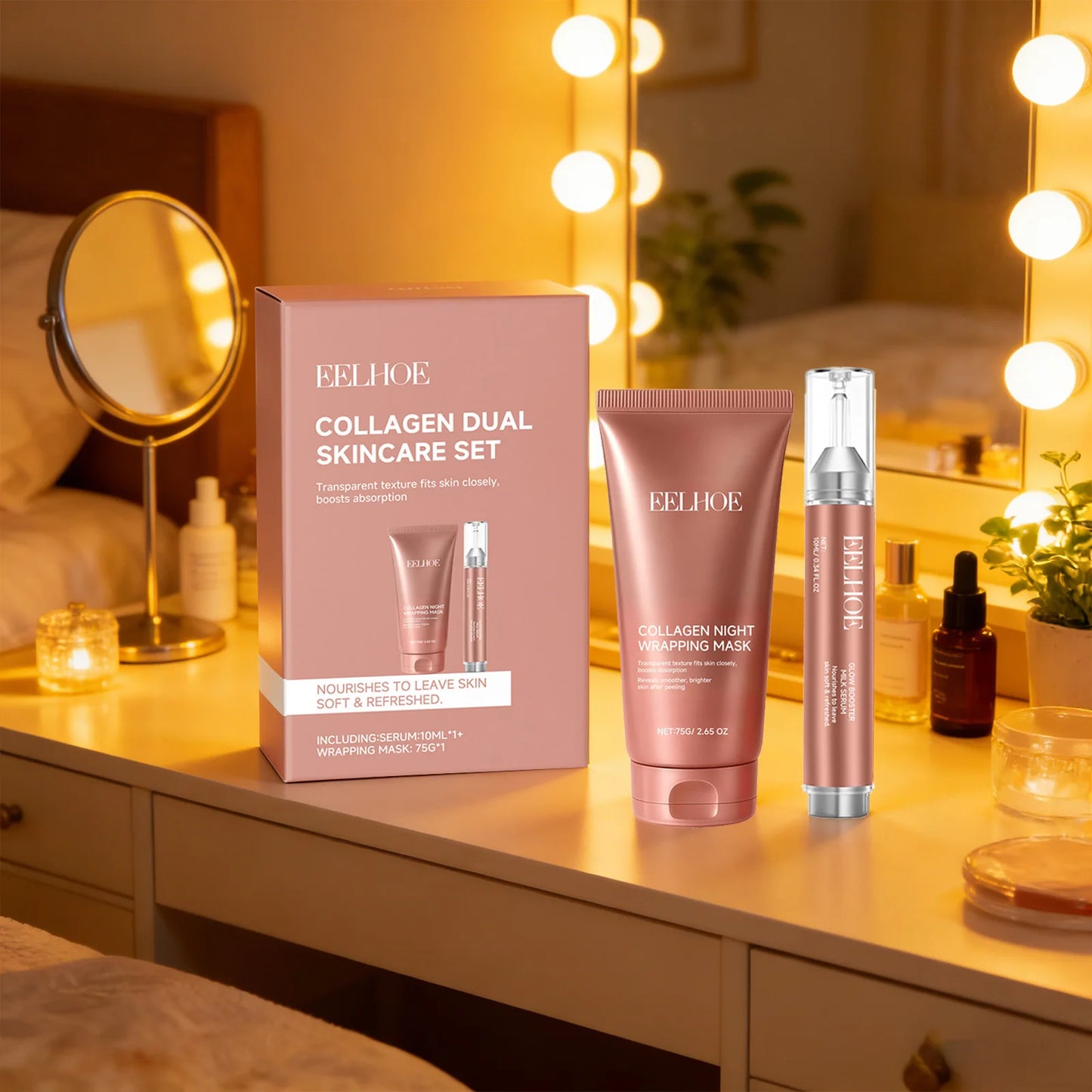 Collagen Wrapping Face Mask Set – Hydration, Elasticity & Brightening Night Care