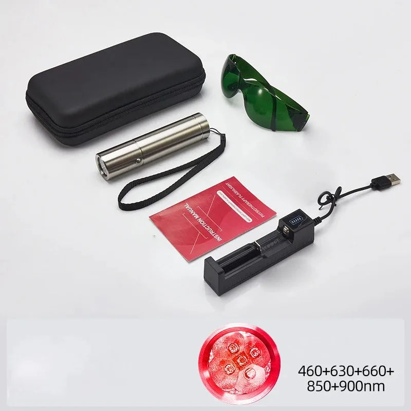 Red Light Therapy Wand Device for Body Relief Acne Treatment With 5 Wavelengths Near Infrared 900nm Light Therapy Skin Health