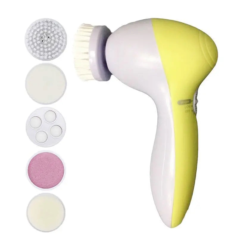 5-in-1 Electric Facial Cleansing Brush – Deep Clean, Massage & Blackhead Care