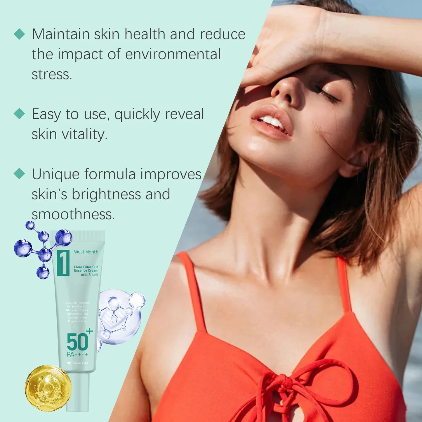 Waterproof SPF50 Sun Cream – Anti-Redness Protection