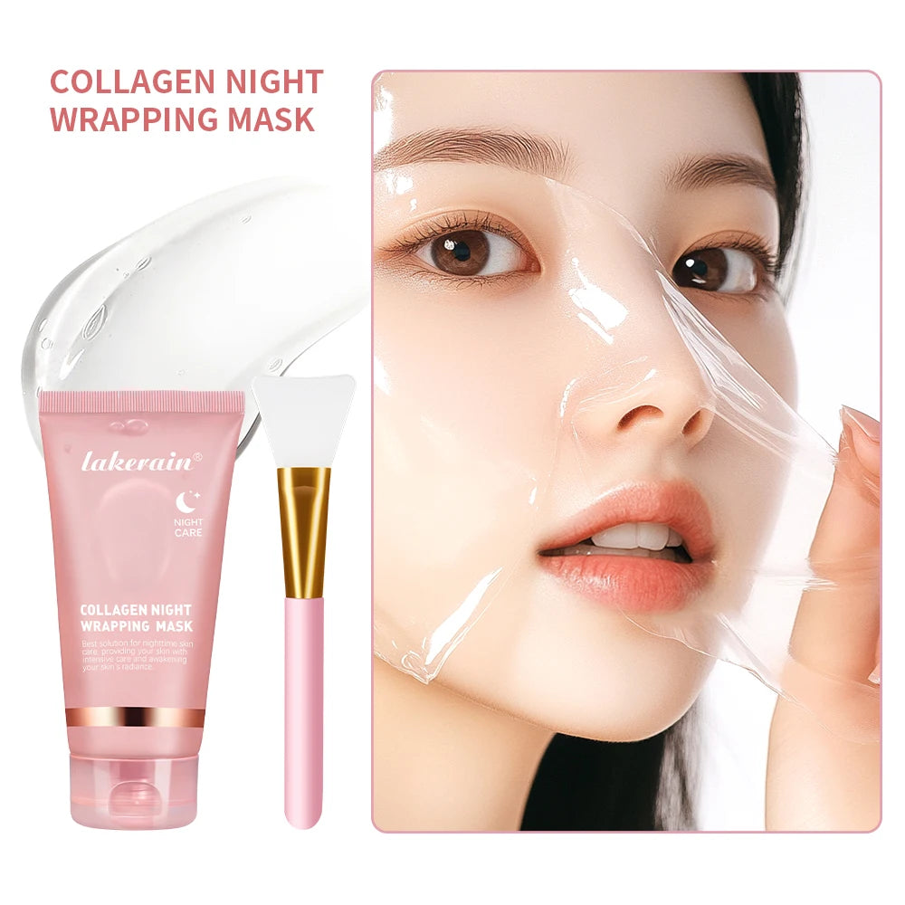Collagen Face Mask Set – Brush Applicator, Hydrating & Brightening Skin Care