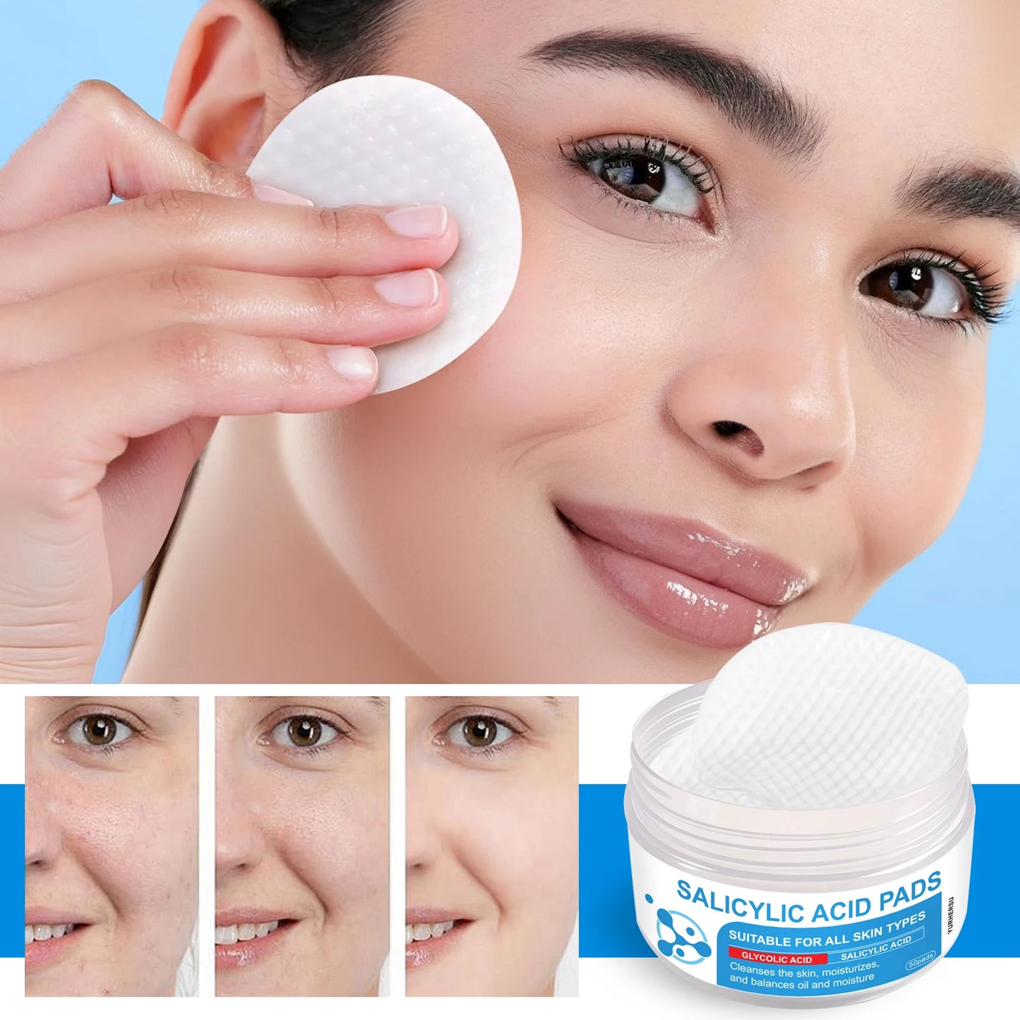 AHA/BHA Toner Pads – 4.5% Lactic Acid & 0.45% Salicylic Exfoliating Care