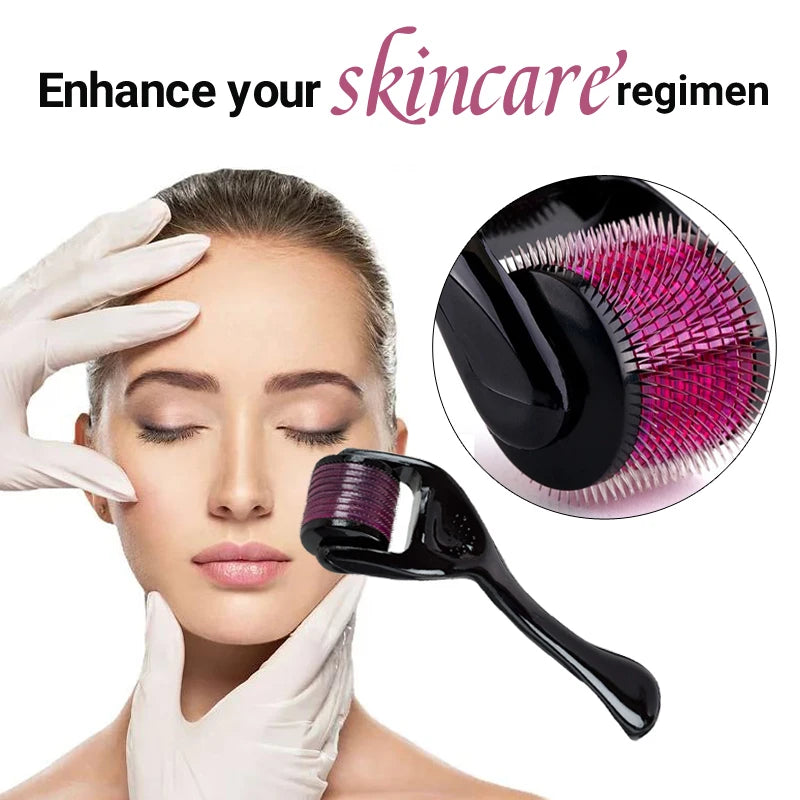 540 Titanium Derma Roller – Collagen Boost, Skin Renewal & Hair Regrowth (0.2–2.5mm)