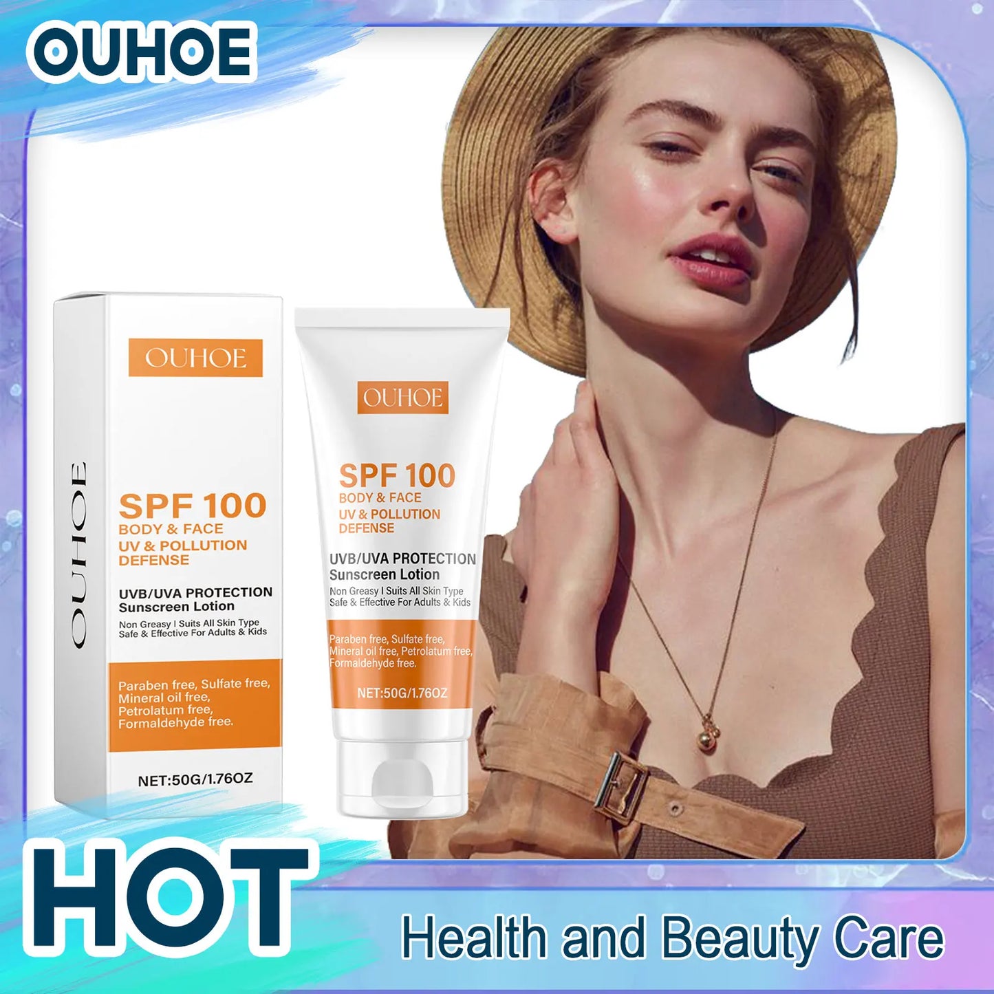 SPF100 Sunscreen – Moisturizing, Oil Control & Sun Protection