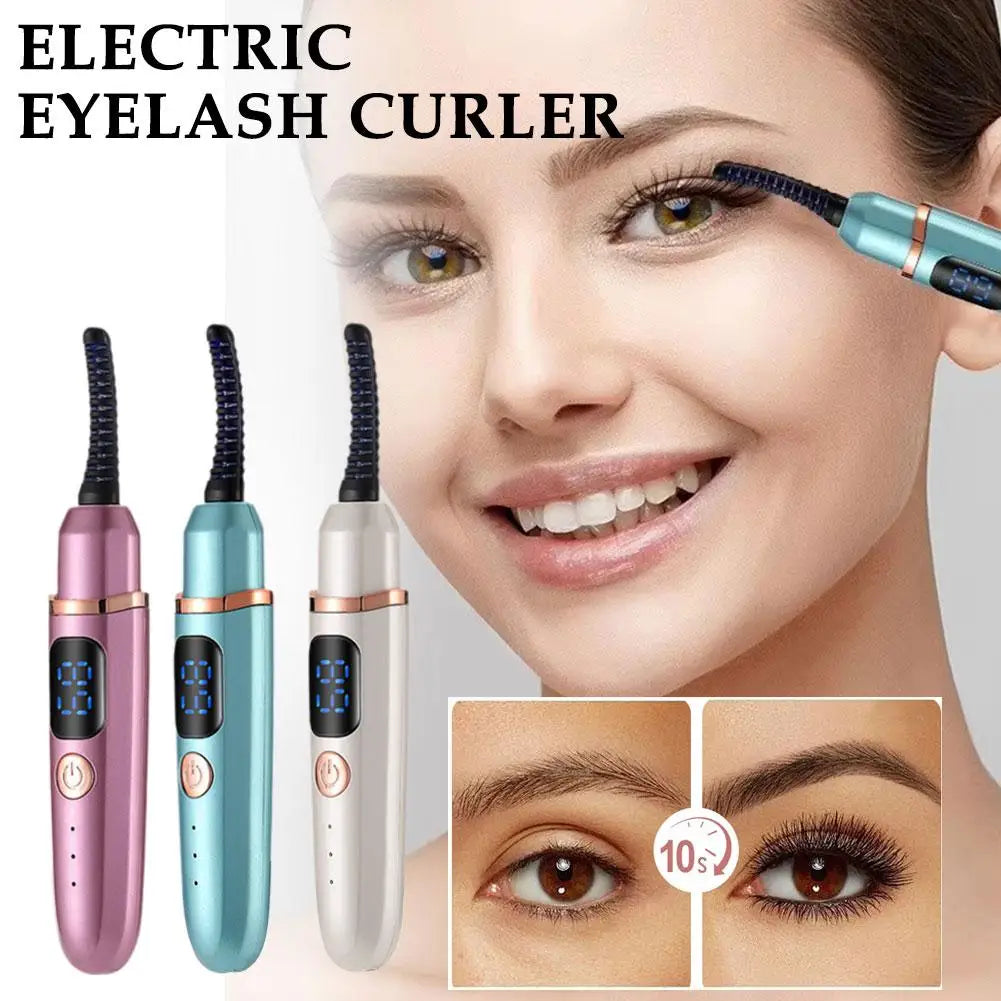 Electric Eyelash Curler Long-lasting Styling  3 Heat Settings & LED Light Type-C Charging Heated Eyelash Curler Makeup Tool