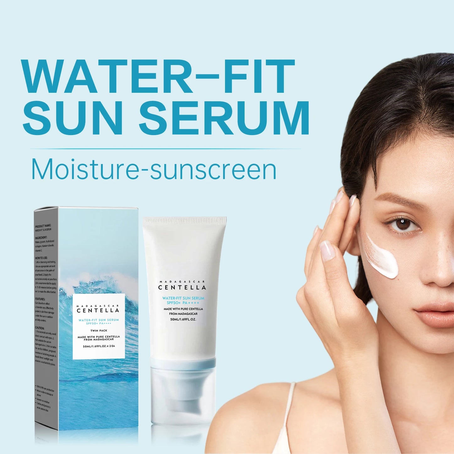 SPF50+ Facial Sunscreen Moisturizing UV Protection Anti-Aging