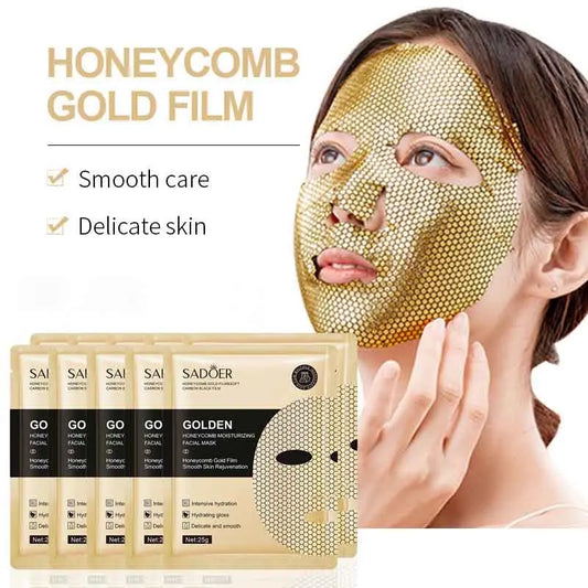 SADOER 24K Gold Face Mask – Firming, Brightening & Deep Nourishment (5/10pcs)
