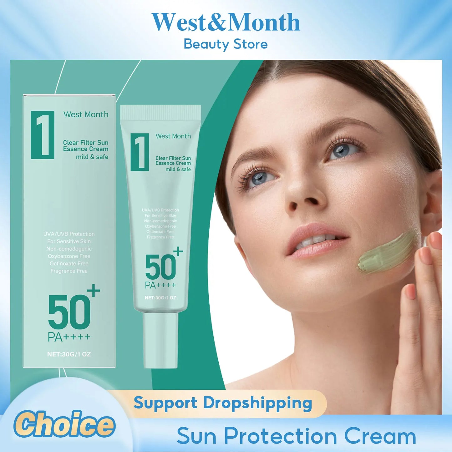 Waterproof SPF50 Sun Cream – Anti-Redness Protection
