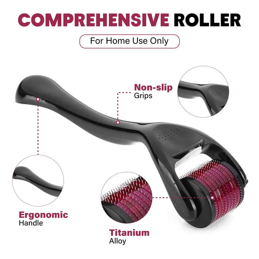 540 Titanium Derma Roller – Collagen Boost, Skin Renewal & Hair Regrowth (0.2–2.5mm)